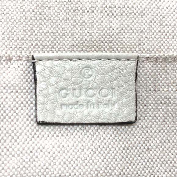GUCCI White Leather Bamboo Backpack